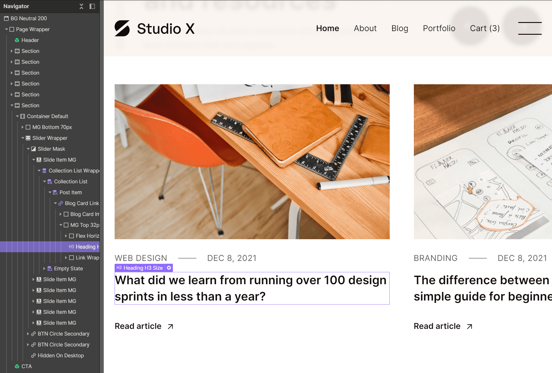 Dynamic Content CSM - Studio X Webflow Template