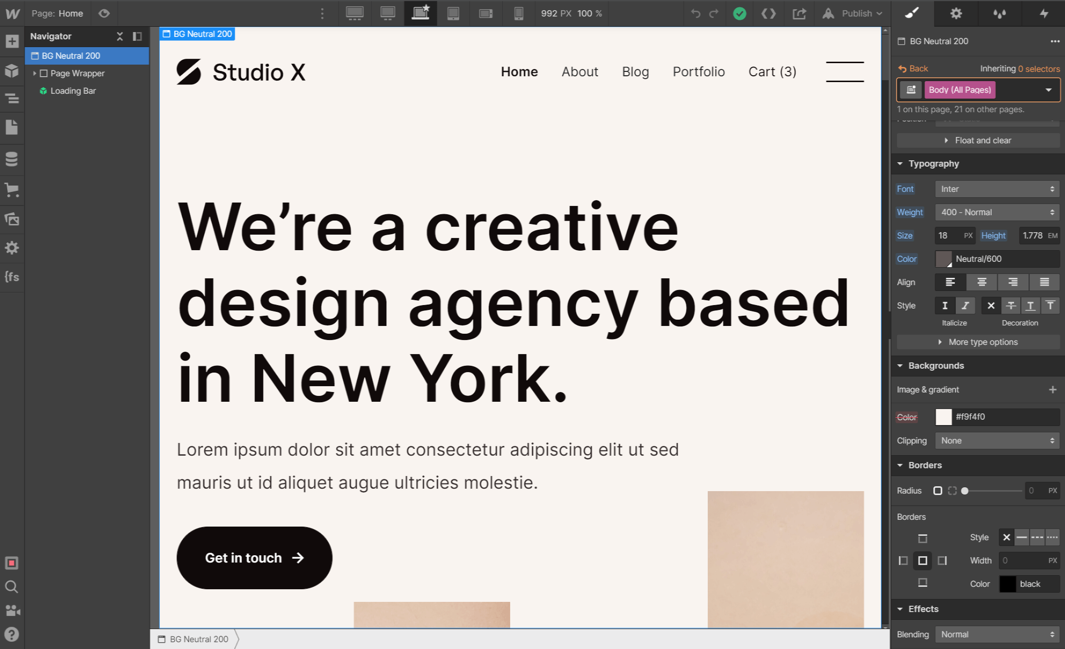 Typography - Studio X Webflow Template